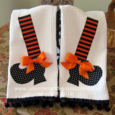 Fancy and Fun Witch Shoe Dish Towels