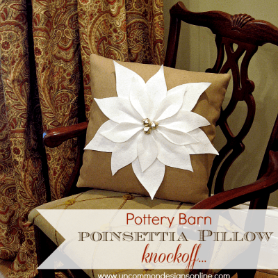 Pottery Barn Inspired Poinsettia Christmas Pillow