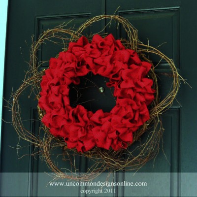 Fourth of July Outdoor Burlap Wreath