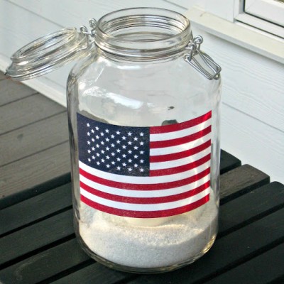American Flag Mason Jar Lantern