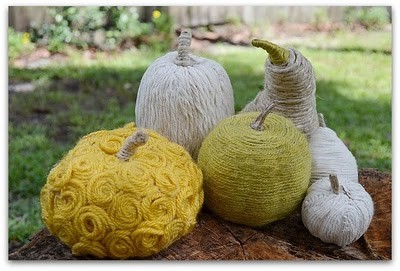 A little Saturday Inspiration: Beautiful Yarn Wrapped Pumpkins