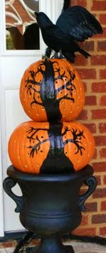 DIY Painted Halloween Pumpkin Topiary…