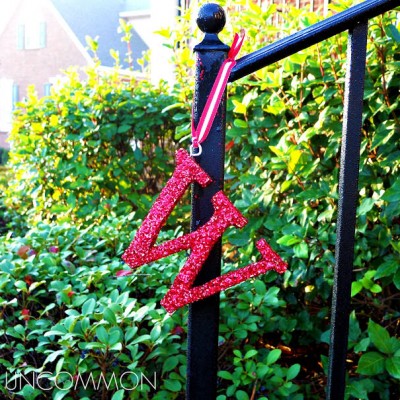 Easy as Pie Glittered Initial Ornaments