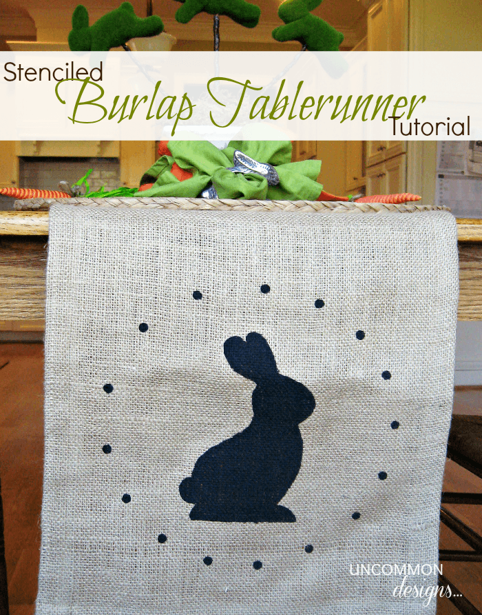 Stenciled Burlap Tablerunner Tutorial