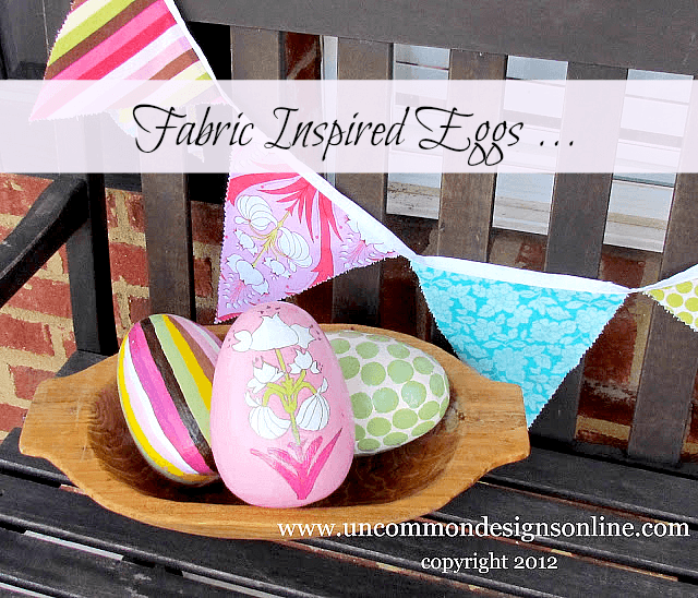 Fabric inspired painted Easter eggs. #Easter #eastereggs #fabric #diycraft