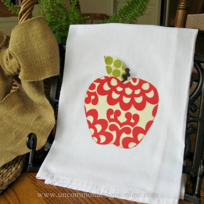 Appliqued Apple Towel…{ A Teacher Gift }