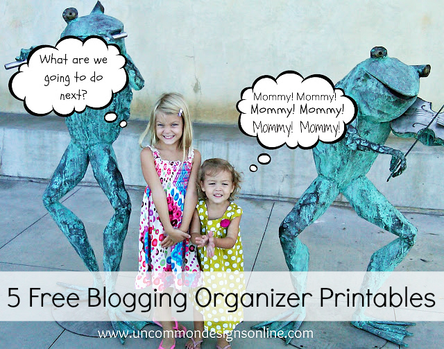 5 free blogging organizer printables