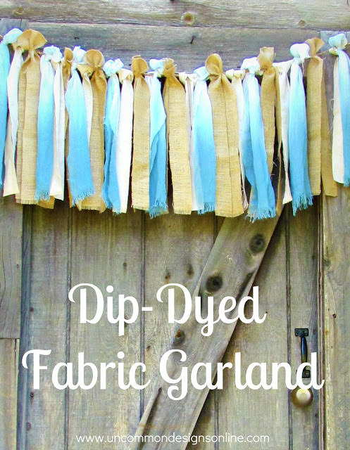 Dip Dyed fabric garland