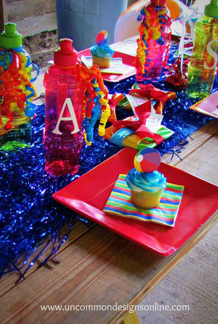 summer beach ball party place setting
