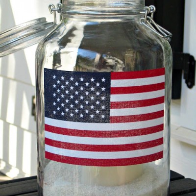 Patriotic Flag Mason Jar Lanterns