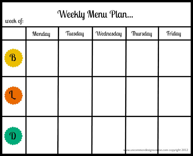 Weekly Menu Plan