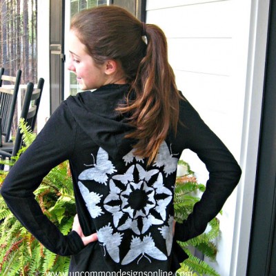Stenciled Hoodie Refashion… {From the Vault}