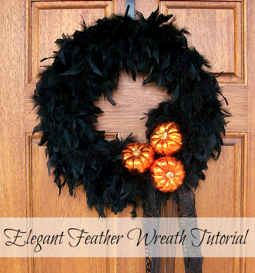 Feather Boa Wreath for Halloween by Uncommon Designs