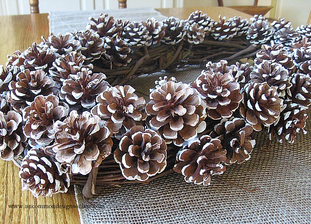 pine cone snowy wreath 