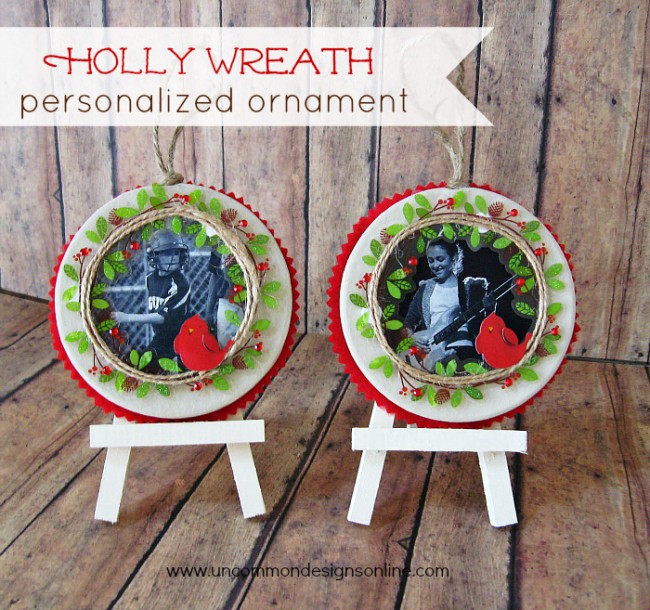 Holly Wreath personalized ornaments