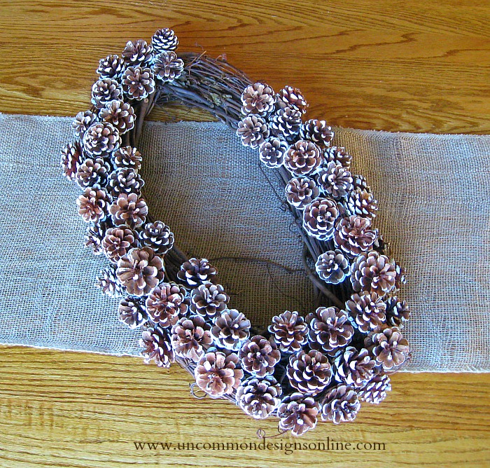 pine cone snowy wreath 