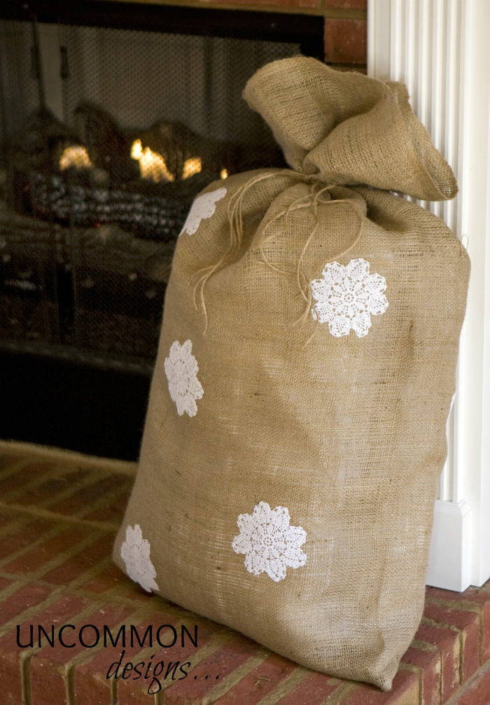 burlap bag gift wrap