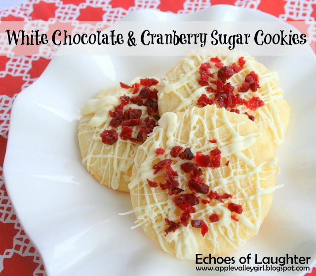 white chocolate and cranberry sugar cookies