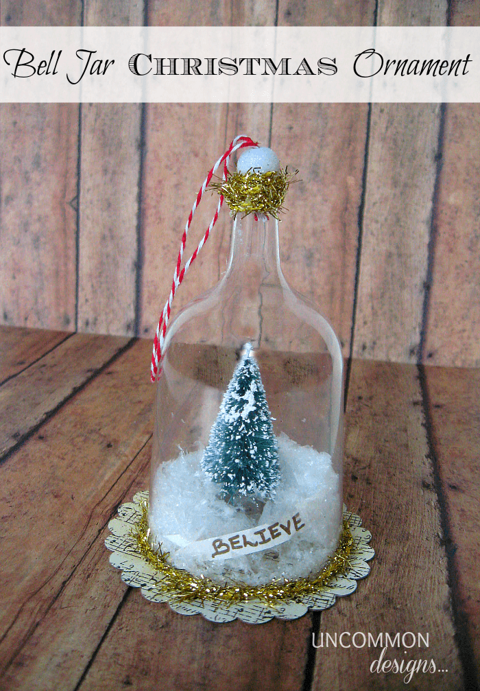 Bell Jar Christmas Ornament. You gotta see what it is made from! #christmas #ornament