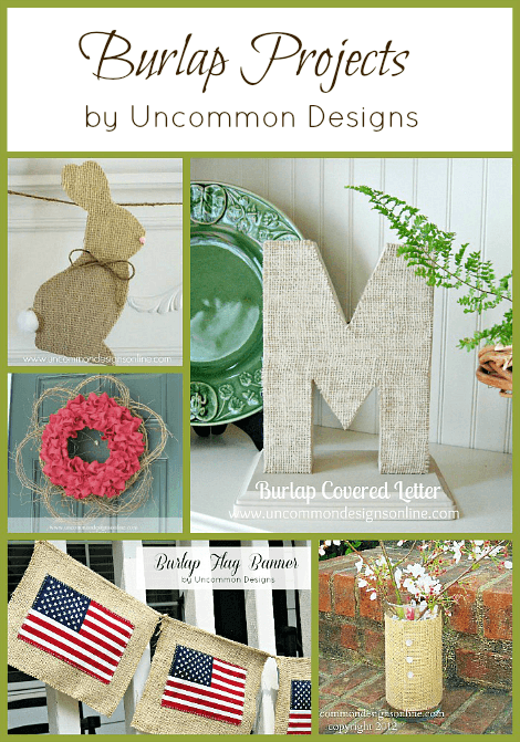 Burlap crafts uncommon designs