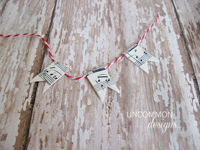 mini sheet music bunting