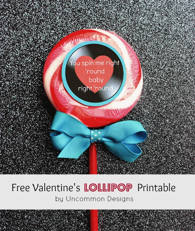 Valentine lollipop printable