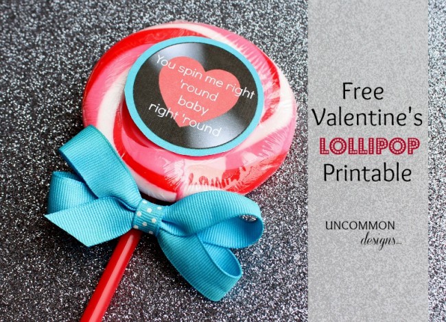Free Valentine Lollipop Printable - Uncommon Designs