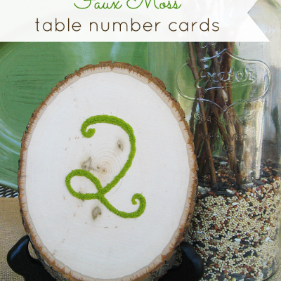 Faux Moss Table Number Cards