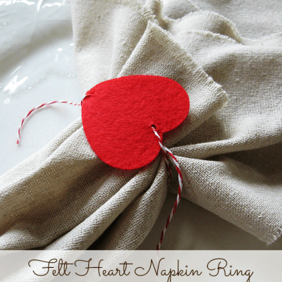 Felt Heart Valentine Napkin Rings