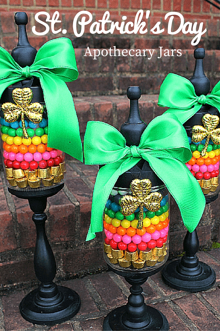 Apothecary jars for St Patricks Day