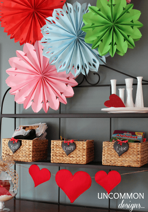 felt heart garland