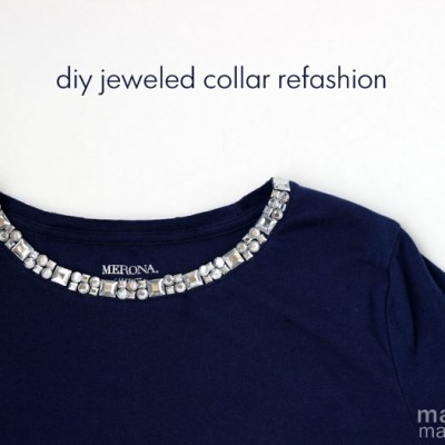 DIY Jeweled Collar Refashion