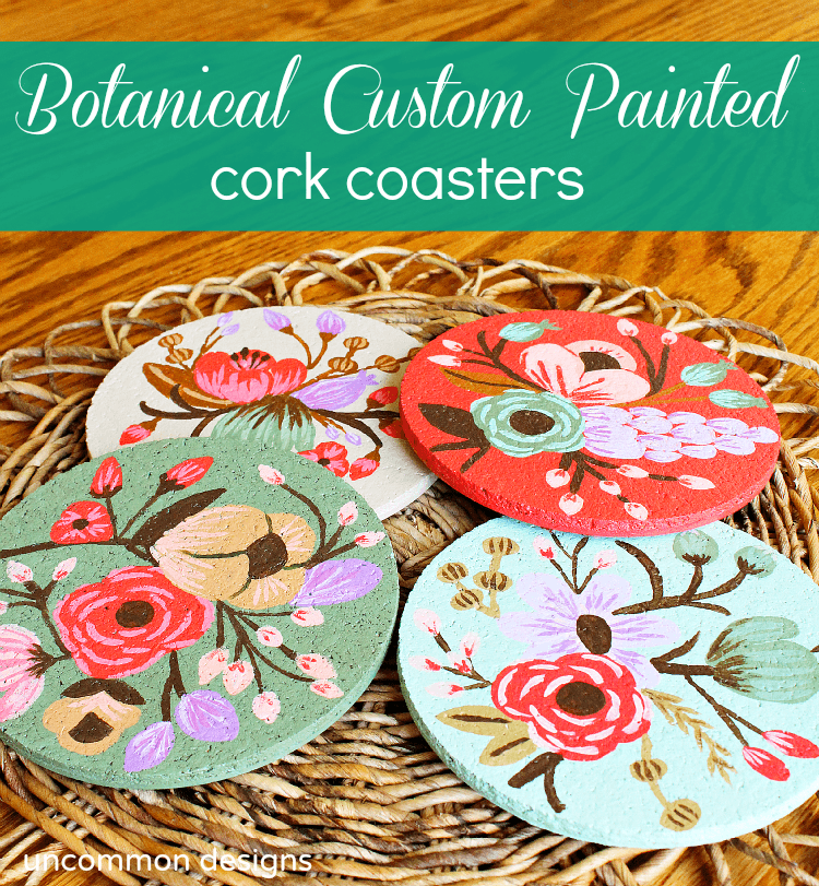 Botanical-custom-painted-cork-coasters