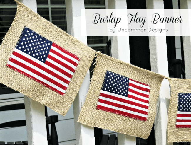 Burlap Flag Banner collage