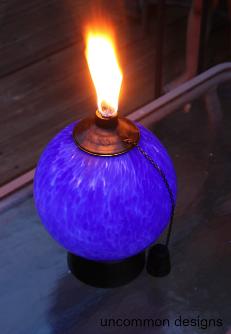 tiki glowing torch at night