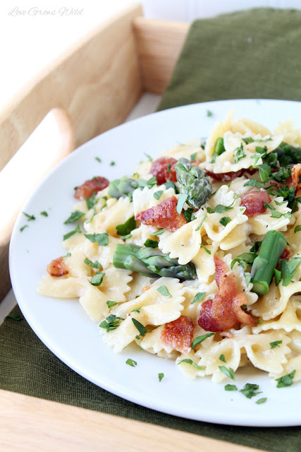creamy pasta with asparagus and bacon