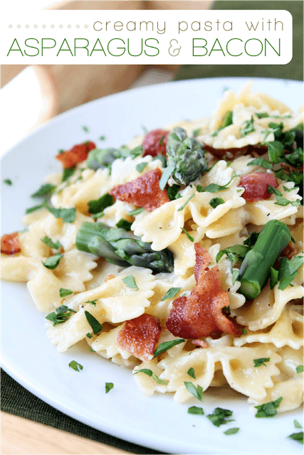 creamy pasta with asparagus and bacon