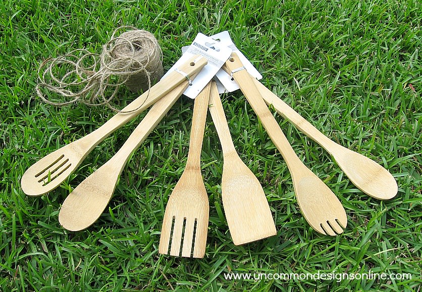 Fast and Easy Jute Wrapped Utensils.  Whip up a set in no time!  www.uncommondesignsonline.com 