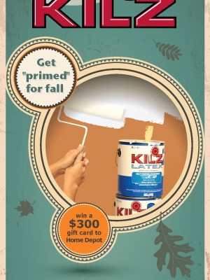 Kilz “Get Primed For Fall” $300 Home Depot Gift Card Giveaway