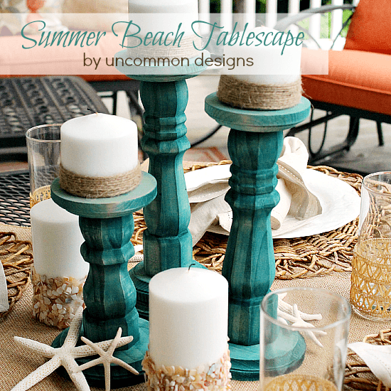 How to create a beach tablescape even if you are far away from the sand! via www.uncommondesignsonline.com