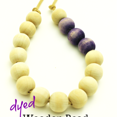Dyed Wooden Bead Necklace