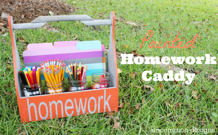 Get ready for back to school with a homework caddy!  The most dreaded part of the school day just got a little less chaotic and a lot more stylish!  via uncommon designs