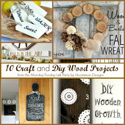 10 Craft and DIY Wood Projects … Monday Funday Link Party {35}