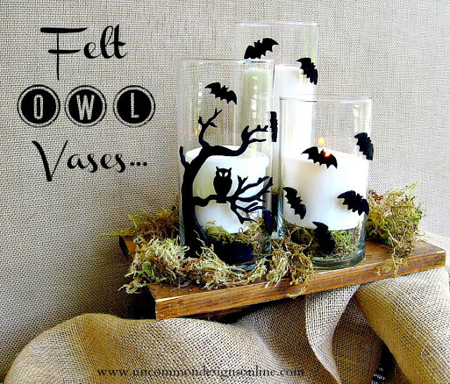 felt owl vases