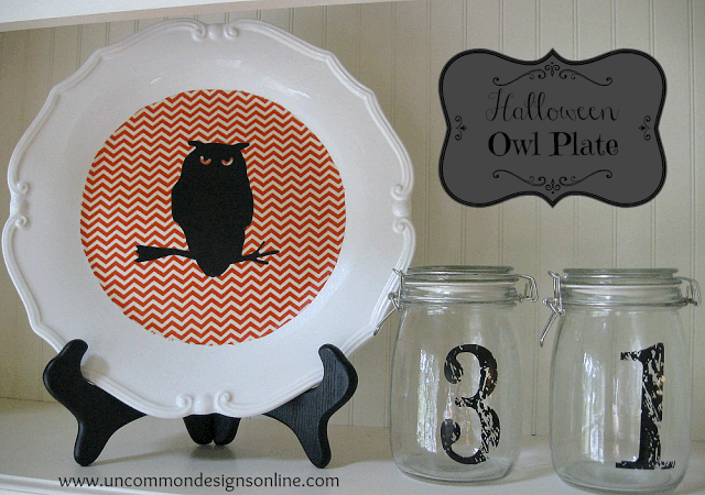 halloween owl plate