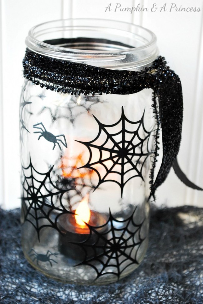 spiderweb mason jar