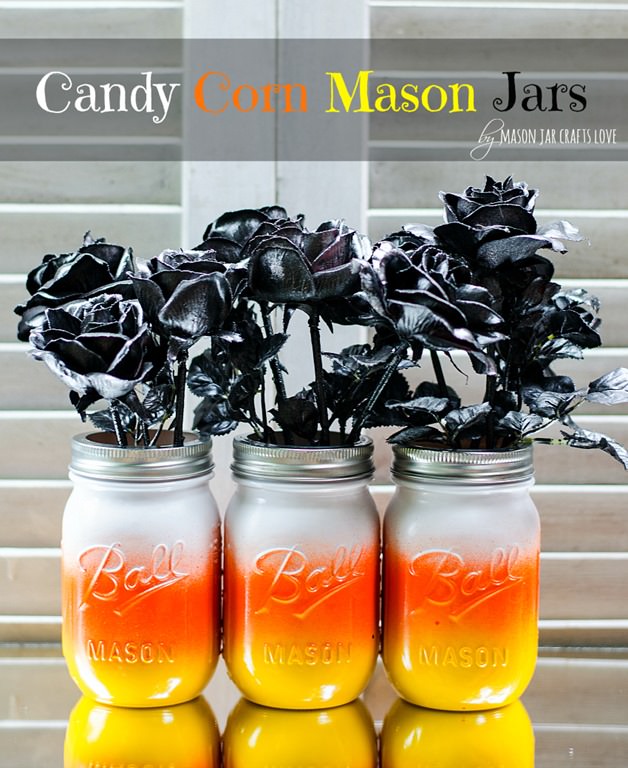 candy corn mason jars