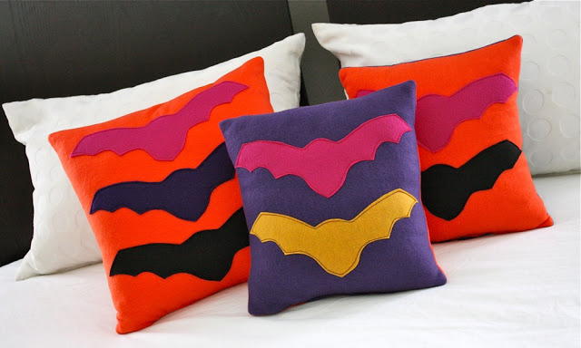 colorful bat pillows