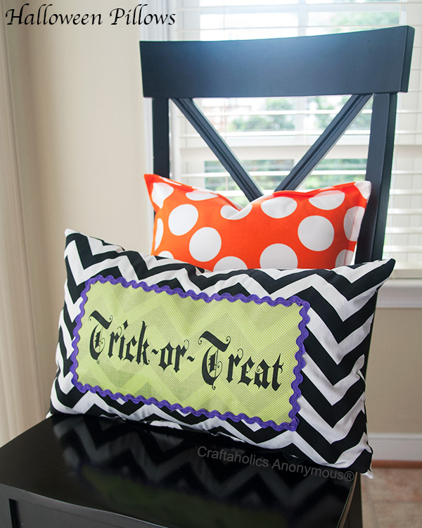 trick or treat Halloween pillow