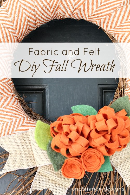 Create a beautiful fabric and felt DIY Fall Wreath for your home!